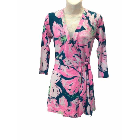 Lilly Pulitzer Karlie Wrap Romper Patch To Match Size XXS Long Sleeve NEW NWT - Picture 2 of 14